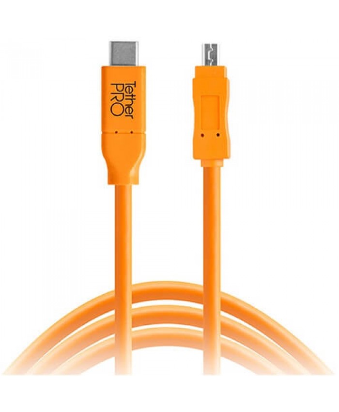 Tether Tools TetherPro USB Type-C Male to 8-Pin Mini-USB 2.0 Type-B Male Cable 4.5m Orange