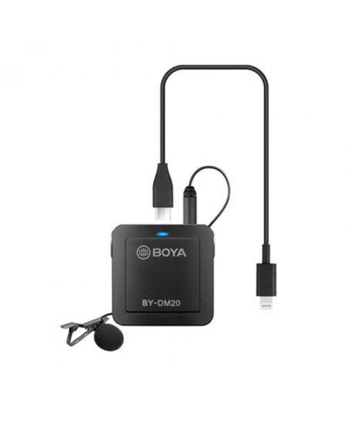 BOYA BY-DM20 Dual-Channel Recording Kit for iOS, Android (Type-C) & Laptop, Includes Mixer, 2x Lavalier Mic and Cables