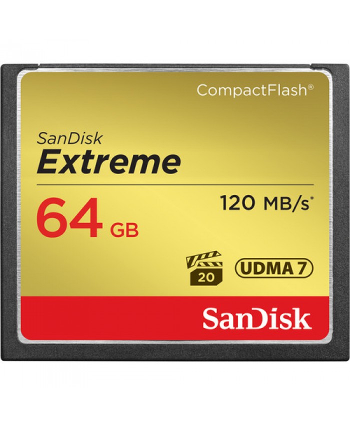 SanDisk Extreme 64GB CompactFlash Memory Card  120 MB/s