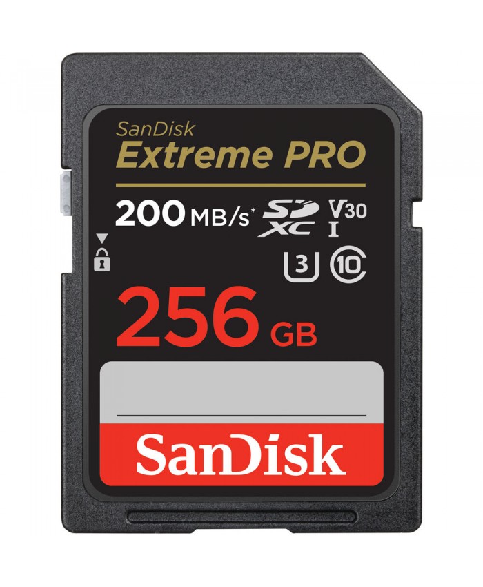 SanDisk 256GB Extreme PRO UHS-I SDXC Memory Card 200MB