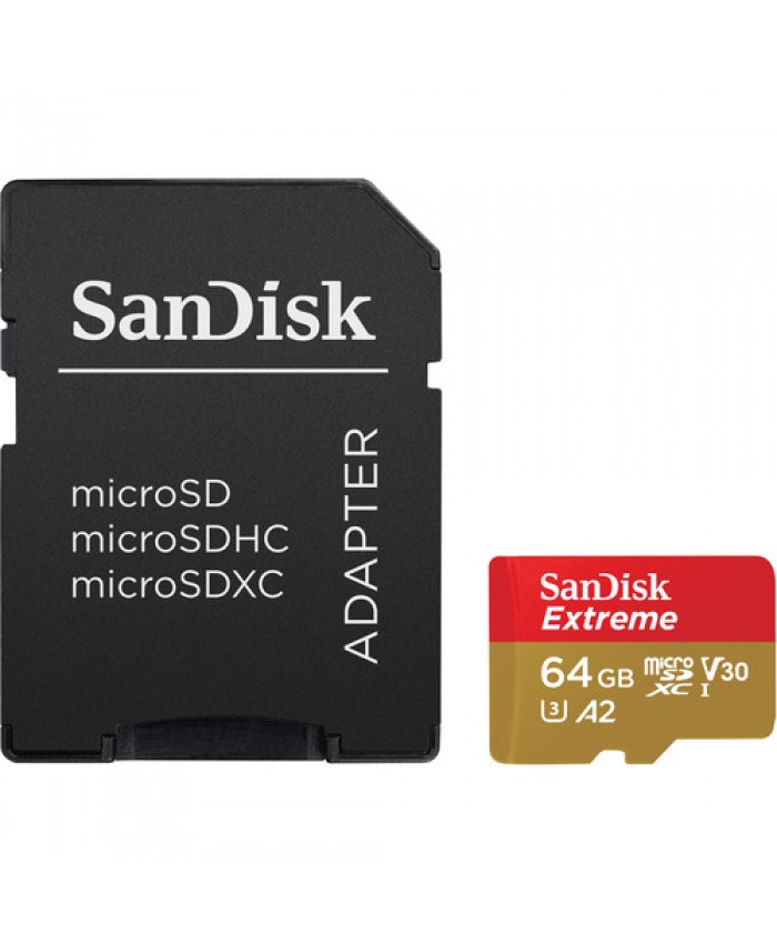 SanDisk 64GB Extreme UHS-I microSDXC Memory Card with SD Adapter