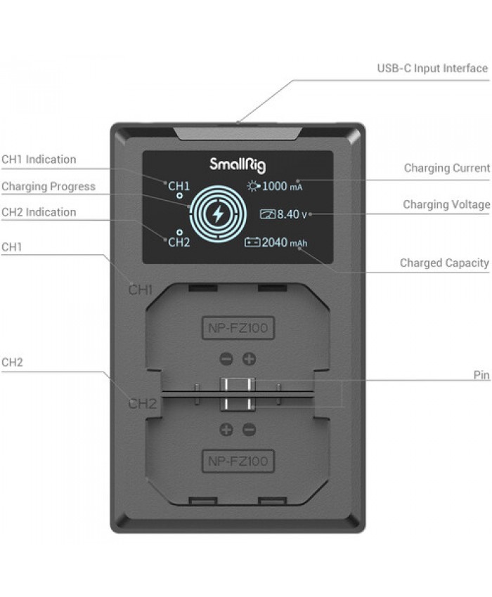 SmallRig NP-FZ100 2-Battery Kit With Dual Charger